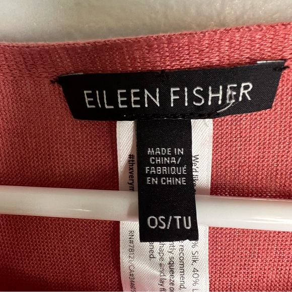 Eileen Fisher Womens Silk Linen Kimono Top High Low Boho Lightweight Vacation - Picture 2 of 8